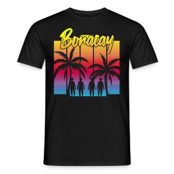 Familien Sonnenuntergang in Boracay - Männer T-Shirt - Schwarz - Vorne - AI Model Male 178 light (178cm)