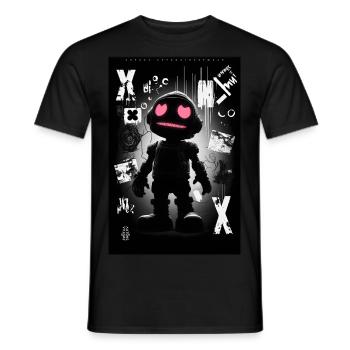 Robot by ART8NS - Art ON Streetwear - Männer T-Shirt - Schwarz - Vorne - AI Model Male 178 light (178cm)