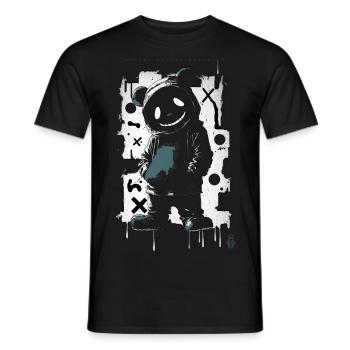 Cyber Teddy by ART8NS Art ON Streetwear - Männer T-Shirt - Schwarz - Vorne - AI Model Male 178 light (178cm)