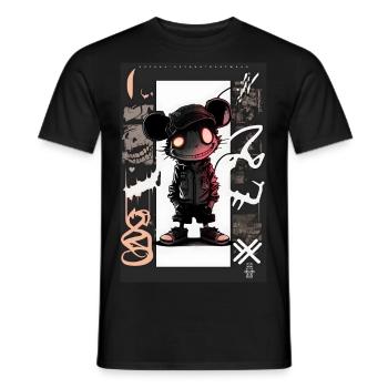Rat by ART8NS - Art ON Streetwear - T-shirt homme - noir - Devant - AI Model Male 178 light (178cm)