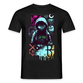 Hacker par ART8NS - Art ON Streetwear - T-shirt homme - noir - Devant - AI Model Male 178 light (178cm)