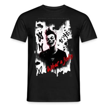 What a Joke by ART8NS - Art ON Streetwear - Men's T-Shirt - black - Front - AI Model Male 178 light (178cm)