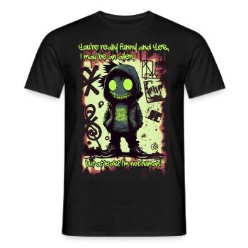 Alien by ART8NS - Art ON Streetwear - Männer T-Shirt - Schwarz - Vorne - AI Model Male 178 light (178cm)