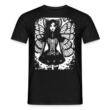 Fairycore Esthétique Squelette Fée Goth Grunge G - T-shirt homme - noir - Devant - AI Model Male 178 light (178cm)