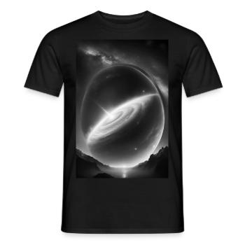 Black and White Galaxy - Men's T-Shirt - black - Front - AI Model Male 178 light (178cm)