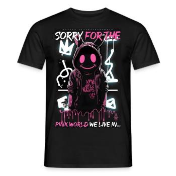 Désolé pour... par ART8NS - Art ON Streetwear - T-shirt homme - noir - Devant - AI Model Male 178 light (178cm)
