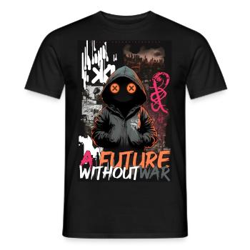 A future without war by ART8NS - Art ON Streetwear - Männer T-Shirt - Schwarz - Vorne - AI Model Male 178 light (178cm)