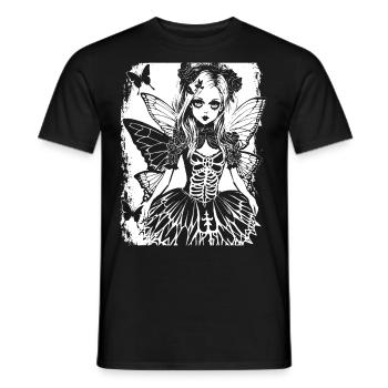 Fairycore Ästhetik Grunge Skelett Fee Goth G - Männer T-Shirt - Schwarz - Vorne - AI Model Male 178 light (178cm)