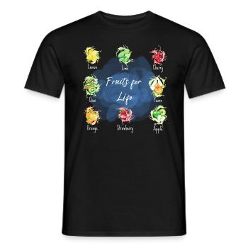 fruits for life - Men's T-Shirt - black - Front - AI Model Male 178 light (178cm)