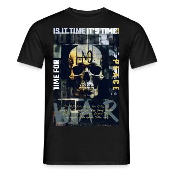 NO war par ART8NS - Art ON Streetwea - T-shirt homme - noir - Devant - AI Model Male 178 light (178cm)