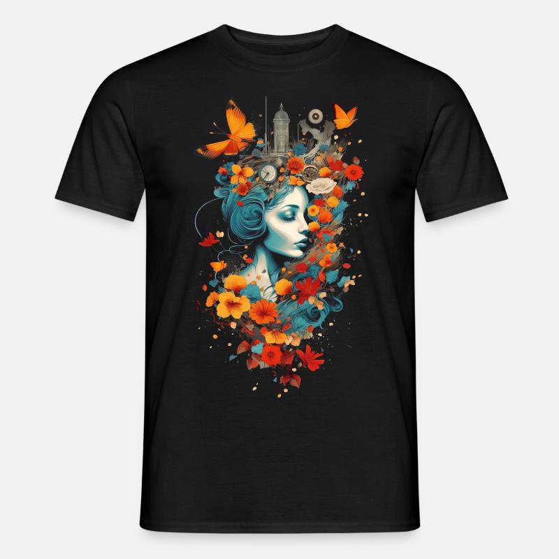 Blumen - Männer T-Shirt - Schwarz