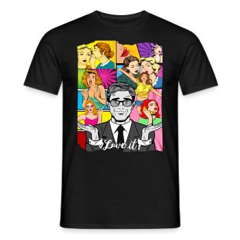 Man and Woman life comics - Men's T-Shirt - black - Front - AI Model Male 178 light (178cm)