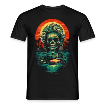 Retro Totenkopf - Männer T-Shirt - Schwarz - Vorne - AI Model Male 178 light (178cm)