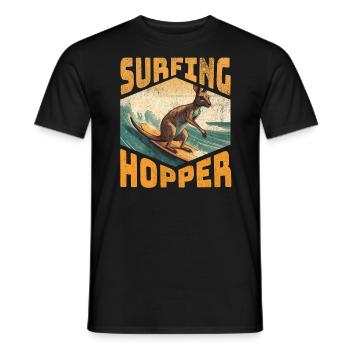 Surfing Hopper - Men's T-Shirt - black - Front - AI Model Male 178 light (178cm)