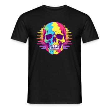 Rainbow skull - Männer T-Shirt - Schwarz - Vorne - AI Model Male 178 light (178cm)