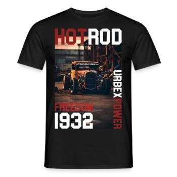 Hot Rod by ART8NS - Art ON Streetwear - Men's T-Shirt - black - Front - AI Model Male 178 light (178cm)