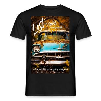 Lost places car by ART8NS - Art ON Streetwear - T-shirt homme - noir - Devant - AI Model Male 178 light (178cm)