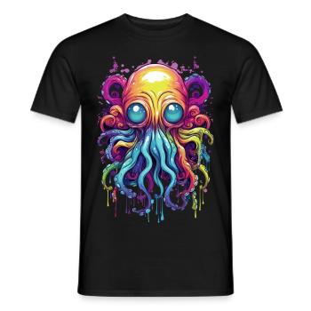Squid Octopus - Men's T-Shirt - black - Front - AI Model Male 178 light (178cm)