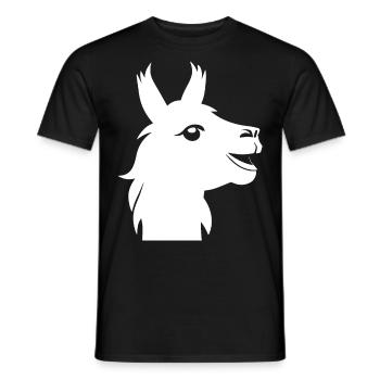Lustige Lama Silhouette Freche Spaß Lamas - Männer T-Shirt - Schwarz - Vorne - AI Model Male 178 light (178cm)