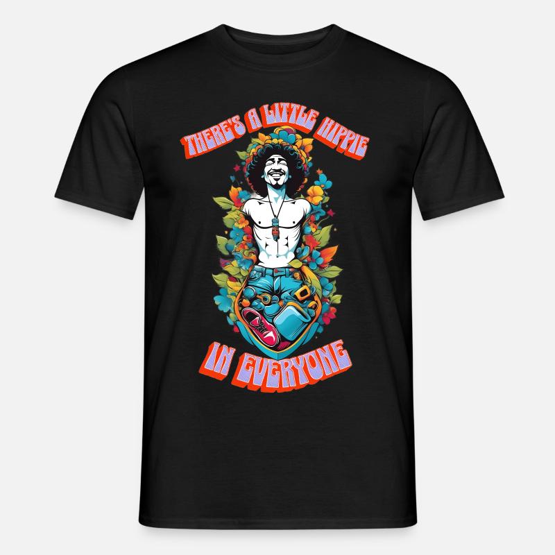 In jedem steckt ein kleiner Hippie 2 - Männer T-Shirt - Schwarz