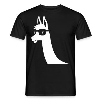Drôle de lama Silhouette Cheeky Fun Lamas - T-shirt homme - noir - Devant - AI Model Male 178 light (178cm)