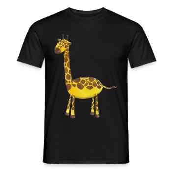 Girafe Mignon Enfants Cadeau Safari Afrique Zoo - T-shirt homme - noir - Devant - AI Model Male 178 light (178cm)