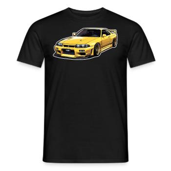 JDM R33 Car Motif Voitures de rêve japonaises des années 90 - T-shirt homme - noir - Devant - AI Model Male 178 light (178cm)