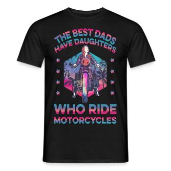 Les meilleurs papas ont des filles qui font de la moto - T-shirt homme - noir - Devant - AI Model Male 178 light (178cm)
