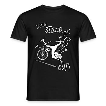 Lustiger Fahrradunfall, Fahrradabsturz, Radfahrermädchen - Männer T-Shirt - Schwarz - Vorne - AI Model Male 178 light (178cm)