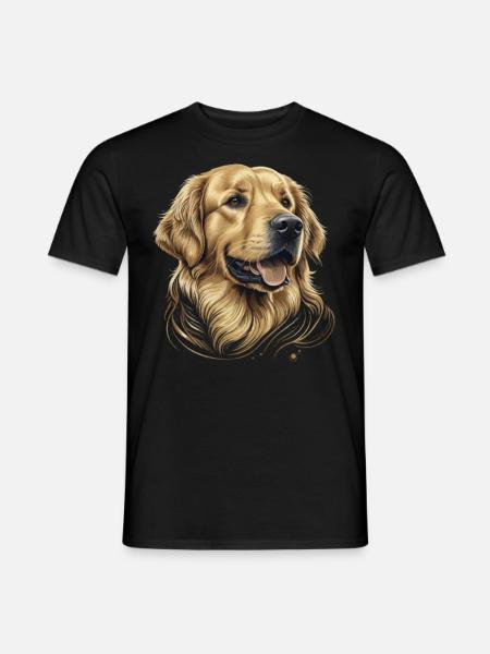 Golden Retriever head - Men's T-Shirt - black