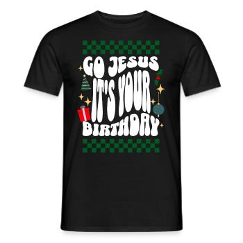 Go Jesus It's Your Birthday - Xmas Ugly Christmas - Männer T-Shirt - Schwarz - Vorne - AI Model Male 178 light (178cm)