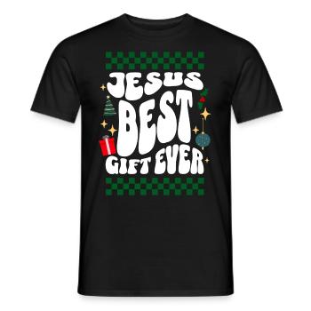 Jesus Best Gift Ever - Christians Retro Ugly Xmas - Männer T-Shirt - Schwarz - Vorne - AI Model Male 178 light (178cm)