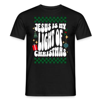 Jésus est ma lumière de Noël chrétien laid Noël - T-shirt homme - noir - Devant - AI Model Male 178 light (178cm)