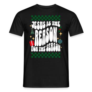 Jesus is the Reason for the Season: Ugly Christmas - Men's T-Shirt - black - Front - AI Model Male 178 light (178cm)