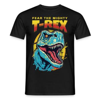 T-Rex Dinosaur Dino Tyrannosaurus Rex Vintage - Men's T-Shirt - black - Front - AI Model Male 178 light (178cm)