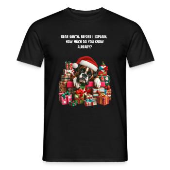 Père Noël Boxer Shirt drôle - T-shirt homme - noir - Devant - AI Model Male 178 light (178cm)