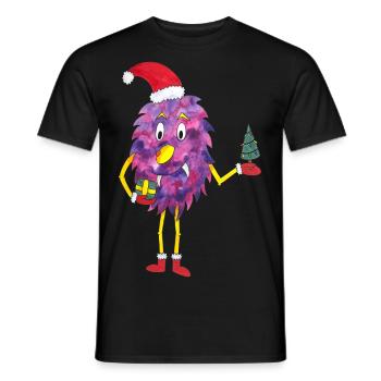 Monstre De Noël, Monstre Mignon, Noël - T-shirt homme - noir - Devant - AI Model Male 178 light (178cm)