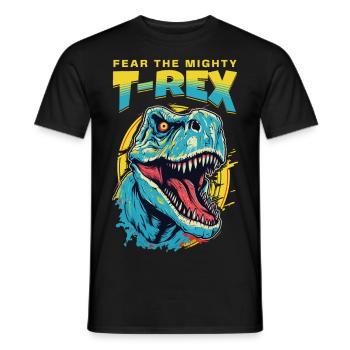 T-Rex Dinosaur Dino Tyrannosaurus Rex Vintage - Men's T-Shirt - black - Front - AI Model Male 178 light (178cm)