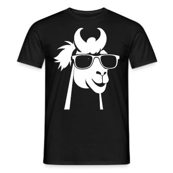Funny Alpaca Wearing Sunglasses Cool Alpacas - Men's T-Shirt - black - Front - AI Model Male 178 light (178cm)