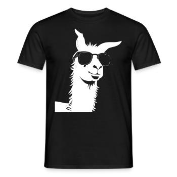 Lama drôle portant des lunettes de soleil Lamas cool - T-shirt homme - noir - Devant - AI Model Male 178 light (178cm)