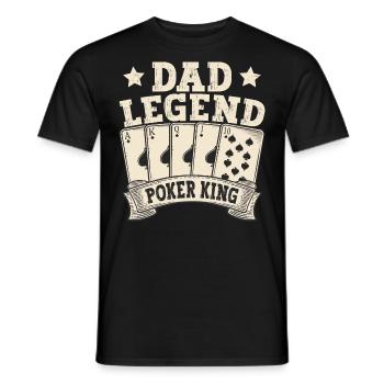 Dad Legend Poker King Retro Casino Papa - Men's T-Shirt - black - Front - AI Model Male 178 light (178cm)