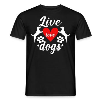 Vie Amour Chiens - T-shirt homme - noir - Devant - AI Model Male 178 light (178cm)