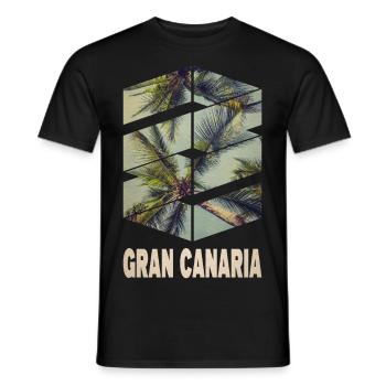 Gran Canaria Palm Trees Summer Sun Beach Sea - Men's T-Shirt - black - Front - AI Model Male 178 light (178cm)