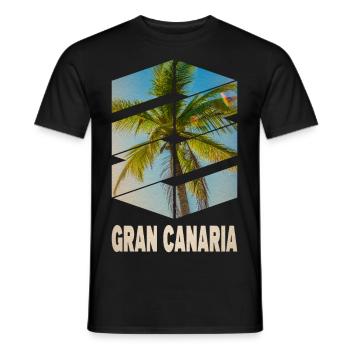 Gran Canaria Palm Trees Summer Sun Beach Sea - Men's T-Shirt - black - Front - AI Model Male 178 light (178cm)