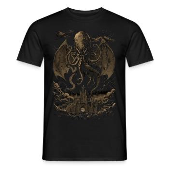 Cthulhu horror - Men's T-Shirt - black - Front - AI Model Male 178 light (178cm)