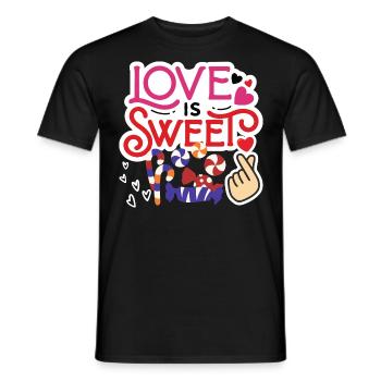 14. Februar Valentinstag-Geschenk Süssigkeiten - Männer T-Shirt - Schwarz - Vorne - AI Model Male 178 light (178cm)