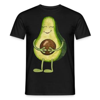 kawaii avocado cute vegan mom pregnant avo - Men's T-Shirt - black - Front - AI Model Male 178 light (178cm)