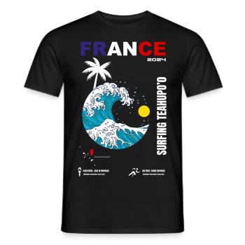 SURFING TEAHUPO'O - T-shirt homme - noir - Devant - AI Model Male 178 light (178cm)
