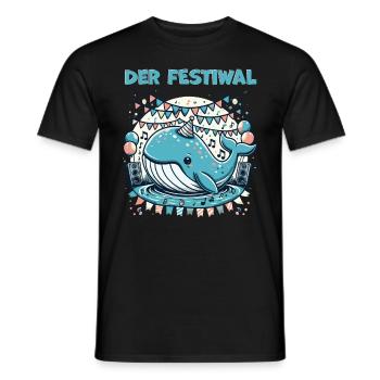 Festiwal Musikwal Feier Party Tiermotiv Wortwitz - Männer T-Shirt - Schwarz - Vorne - AI Model Male 178 light (178cm)