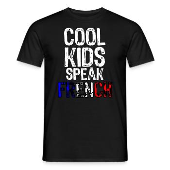 French language Cool Kids Speak French Gift France - Men's T-Shirt - black - Front - AI Model Male 178 light (178cm)